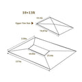 13X10 Ft Patio Double Roof Gazebo Replacement Canopy Top Fabric,Brown Brown Polyester