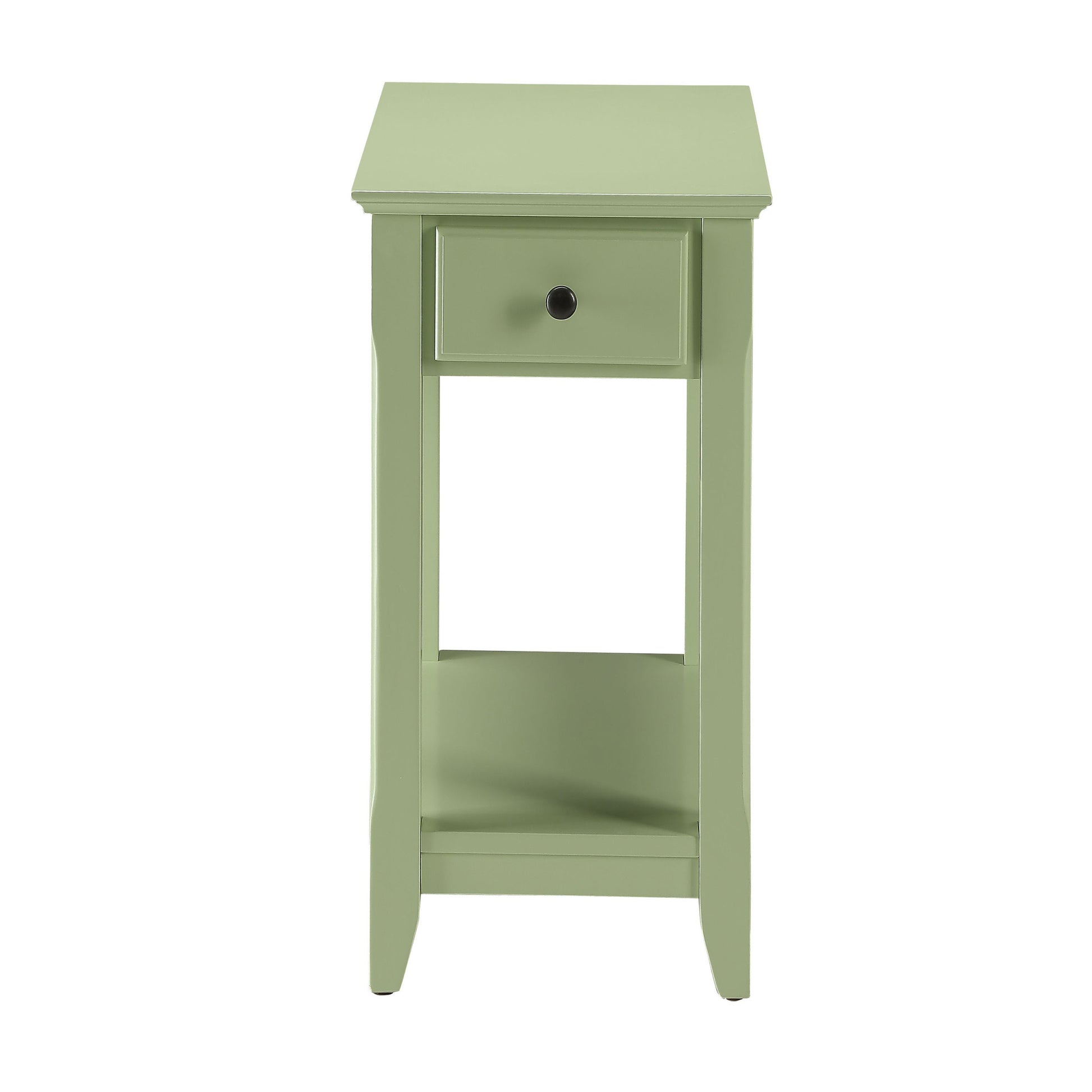 Light Green Accent Table With Bottom Shelf Light Green Primary Living Space Transitional Drawers Rectangular Wood