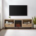 Coastal Rattan Door Tv Stand For Tvs Up To 10015 Coastal Oak Light Brown Mdf Mdf