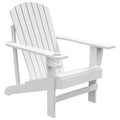 Outsunny Wooden Adirondack Chair, Outdoor Patio Lawn Chair With Cup Holder, Weather Resistant Lawn Furniture, Classic Lounge For Deck, Garden, Backyard, Fire Pit, White White Wood