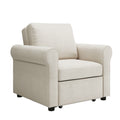 3 In 1 Sofa Bed Chair, Convertible Sleeper Chair Bed,Adjust Backrest Into A Sofa,Lounger Chair,Single Bed,Modern Chair Bed Sleeper For Adults,White Old Sku:Wf301161Aab White Linen