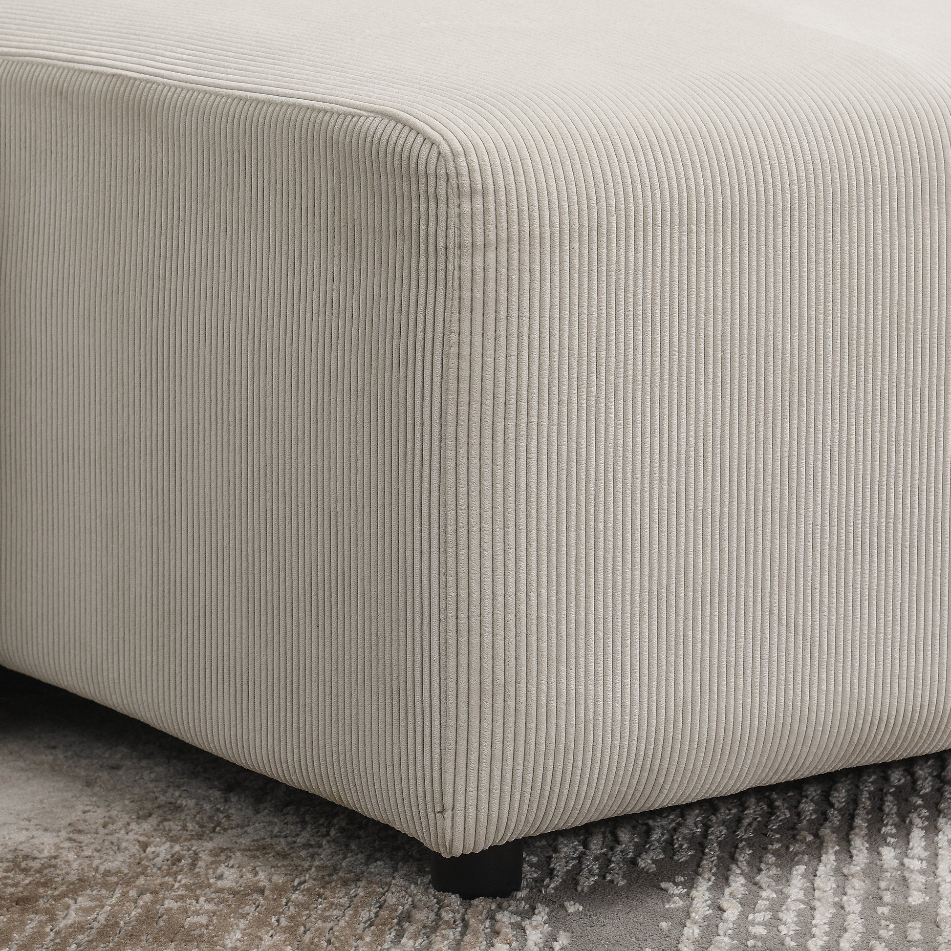 Modular Corduroy Upholstered 3 Seater Sofa Bed With Storage For Home Apartment Office Living Room, Free Combination, L Shapedbeige Beige Wood Primary Living Space Medium Soft Pillow Back Eucalyptus Square Arms Foam Corduroy 3 Seat