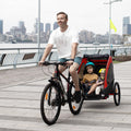 Aosom Bike Trailer For Kids 3 In1 Foldable Child Jogger Stroller Baby Stroller Transport Carrier With Shock Absorber System Rubber Tires Adjustable Handlebar Kid Bicycle Trailer Red And Grey Red Aluminum