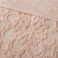 Tufted Cotton Chenille Medallion Fringe Coverlet Mini Set Blush King Cal King King Blush Cotton