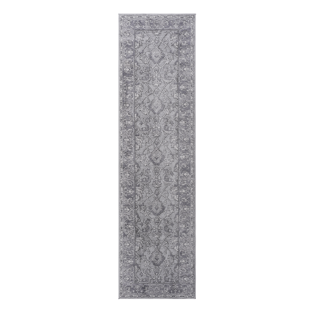 Naar Marfi Collection 2X8 Grey Oriental Non Shedding Living Room Bedroom Dining Home Office Stylish And Stain Resistant Area Rug Grey Polyester
