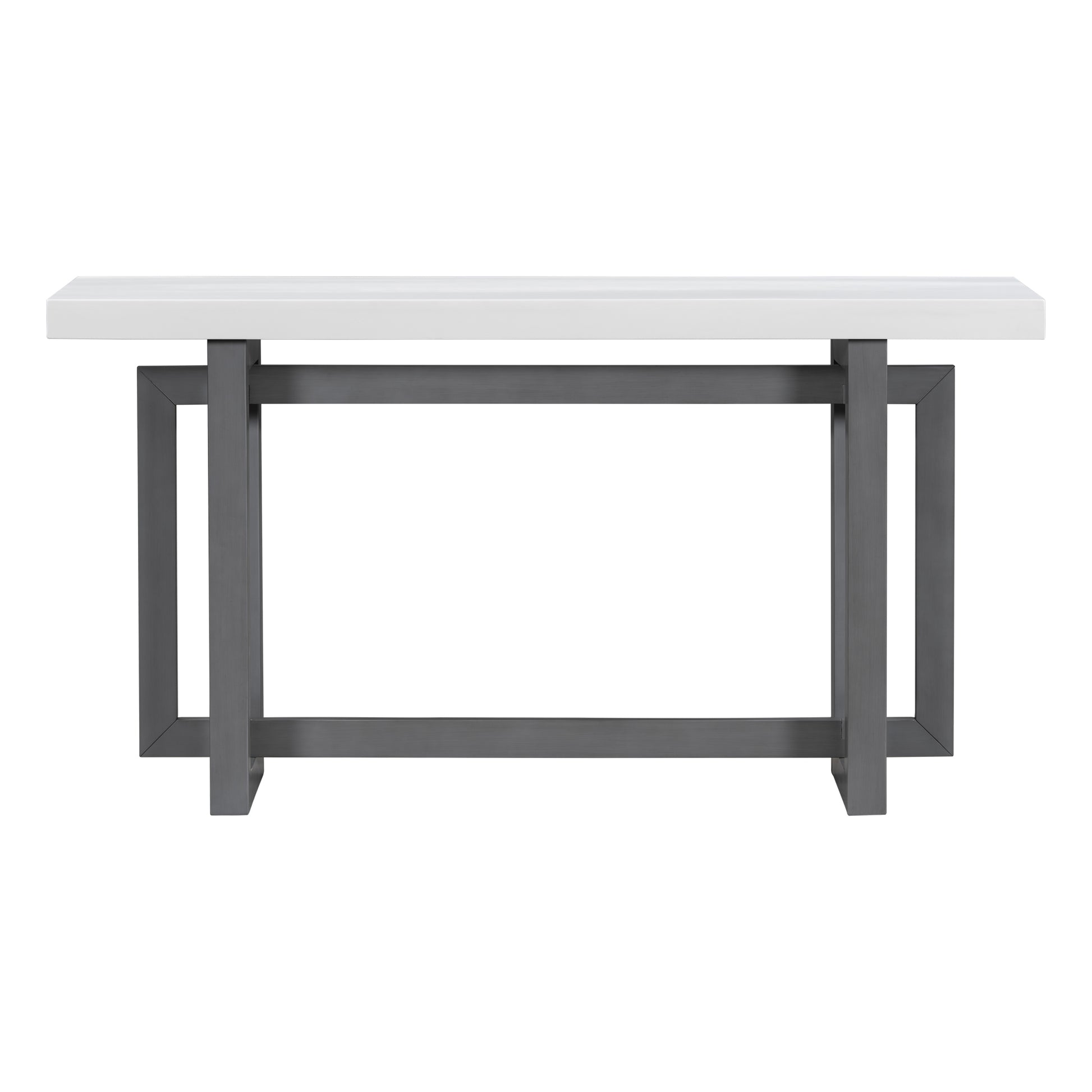 Contemporary Console Table With Wood Top, Extra Long Entryway Table For Entryway, Hallway, Living Room, Foyer, Corridor Dark Gray White Solid Wood Mdf