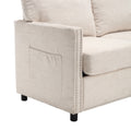 United Modern Chenille Fabric Loveseat, 2 Seat Upholstered Loveseat Sofa Modern Couch Beige Chenille 2 Seat