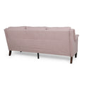 Comfy 3 Seat Sofa With Wooden Legs, Pu, For Living Room And Study Light Pink Fabric 3 Seat