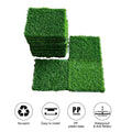 Artificial Grass Turf Tiles Interlocking Set Of 35Pcs, Fake Grass Tiles Self Draining For Pet Indoor Outdoor Flooring Decor, 12X12In Grass Green Grass Green Modern Plastic Plastic