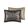 5 Piece Jacquard Bedspread Set With Throw Pillows Black Queen Queen Black Cotton