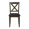 Transitional Style 5Pc Dinette Set Charcoal Brown Finish Dining Room Table And 4 Chairs Faux Leather Upholstery X Back Chairs Wood Wood Brown Mix Seats 4 Wood Dining Room 36 Inches 4 Leg Square Dining Table With Chair Wood