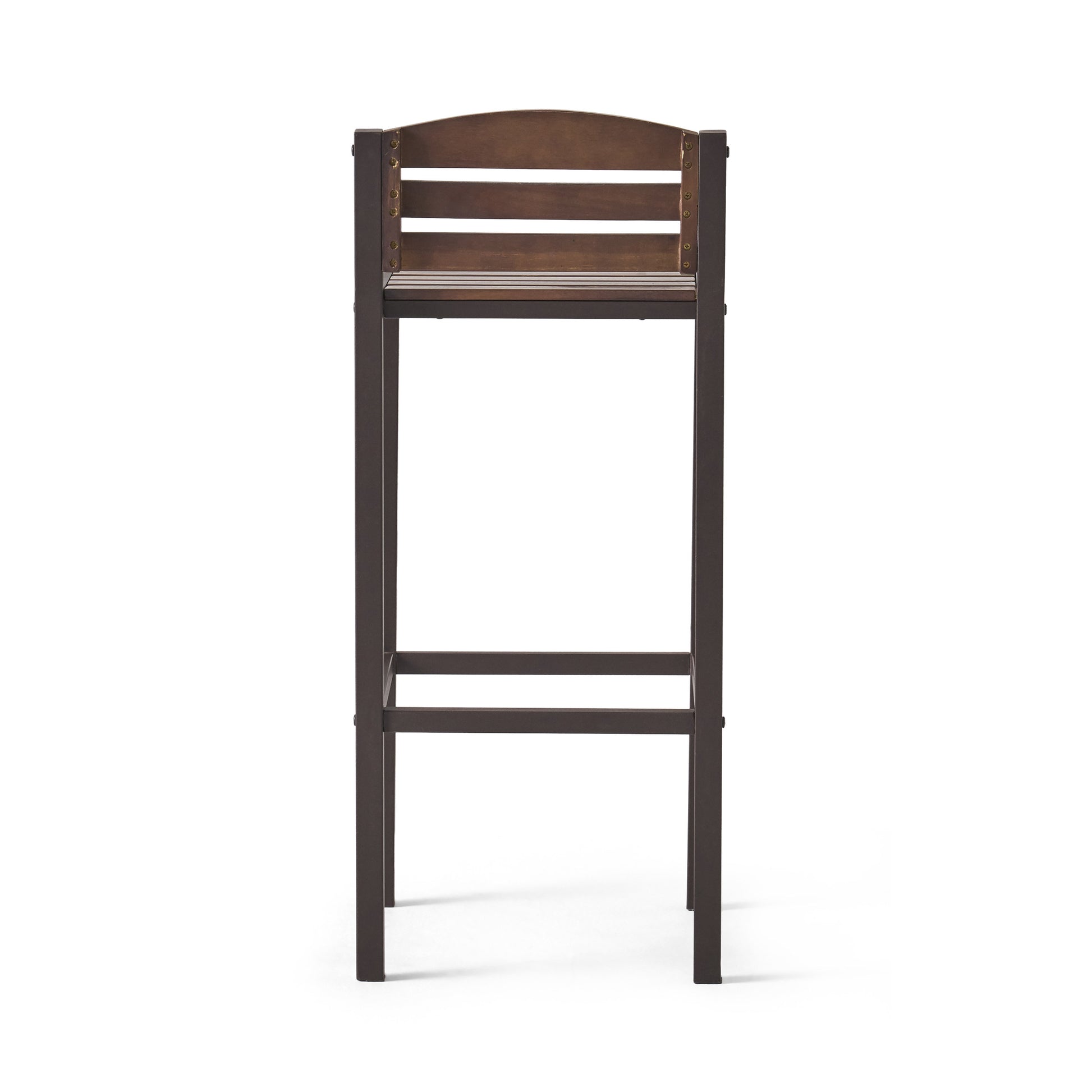 Milos Outdoor Acacia Wood Barstool Set Of 2 Dark Brown Acacia Wood