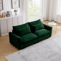 Modern Sofa 2 Seater Corduroy Fabric Sofa With Armrests For Apartment Living Room, Green Green Corduroy 2 Seat