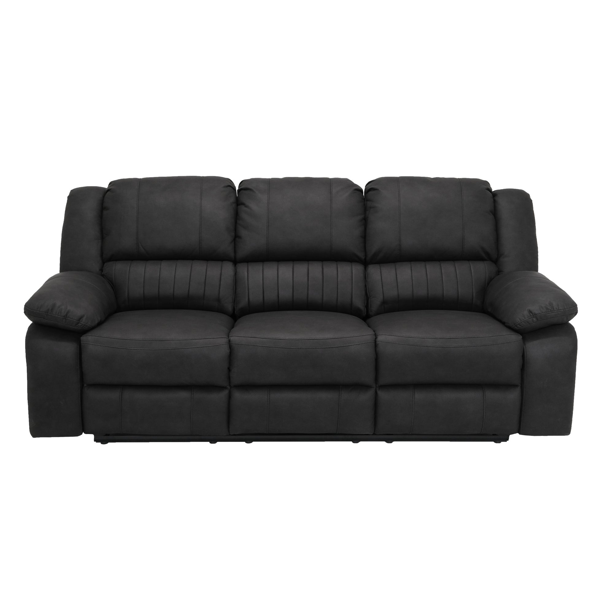Marshall Black Reclining Sofa Black Foam Solid Wood 3 Seat