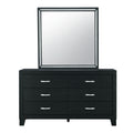 Carlos Black Mirror Black Solid Wood Mdf