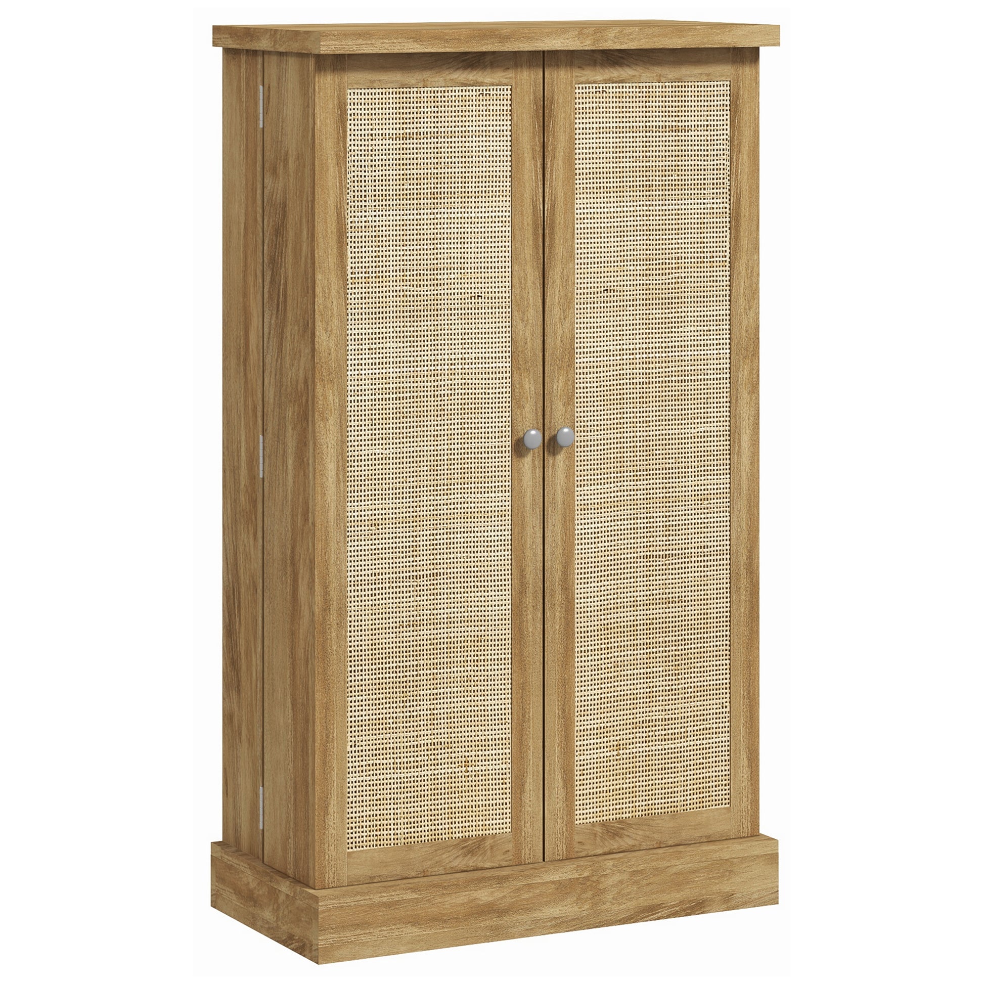 Homcom 41" Kitchen Pantry Storage Cabinet, Freestanding Kitchen Cabinet With 12 Door Shelves, Double Doors, 5 Tier Shelving And Adjustable Shelves, Natural Natural Wood Mdf