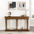 Oak Console Table With Bottom Shelf Oak Primary Living Space Shelves Rectangular Mdf