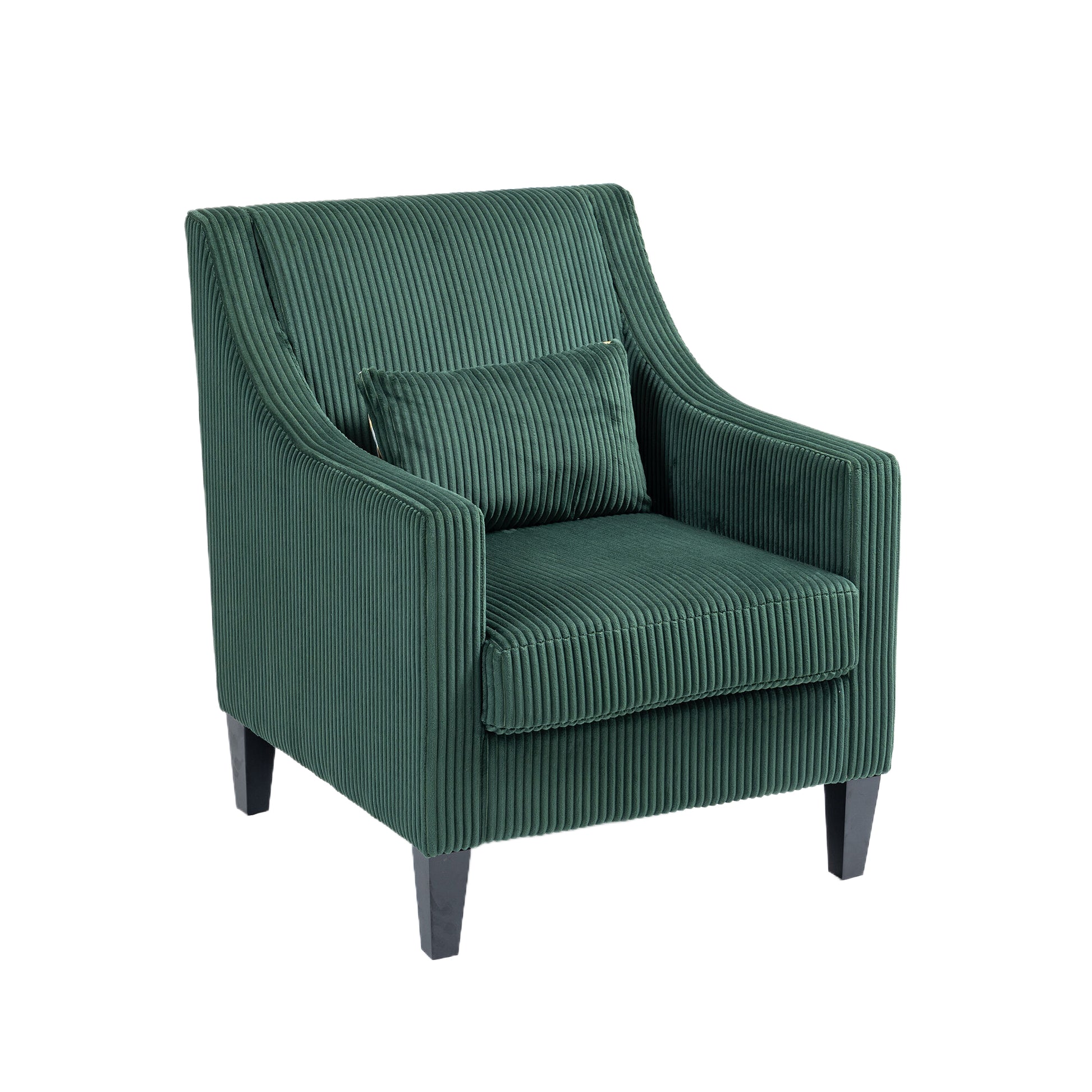 Coolmore Modern Accent Chair,Upholstered Armchair With Scooped Arms For Bedroom,Apartment,Studio,Office,Waiting Room Emerald Corduroy Emerald Foam Corduroy