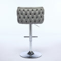 Swivel Barstools Adjusatble Seat Height With Chrome Base, Modern Pu Upholstered Bar Stools With The Whole Back Tufted, For Home Pub And Kitchen Island,Gray, Set Of 2 Gray American Design Bar Stools Set Of 2 Foam Pu Leather