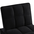 4 In1 Multi Function Single Sofa Bed With Storage Pockets,Tufted Single Pull Out Sofa Bed With Adjustable Backrest And Pillows ,Convertible Chaise Lounge,Black Black Velvet Metal Primary Living Space Medium Soft American Design Armless Foam Velvet 1 Seat