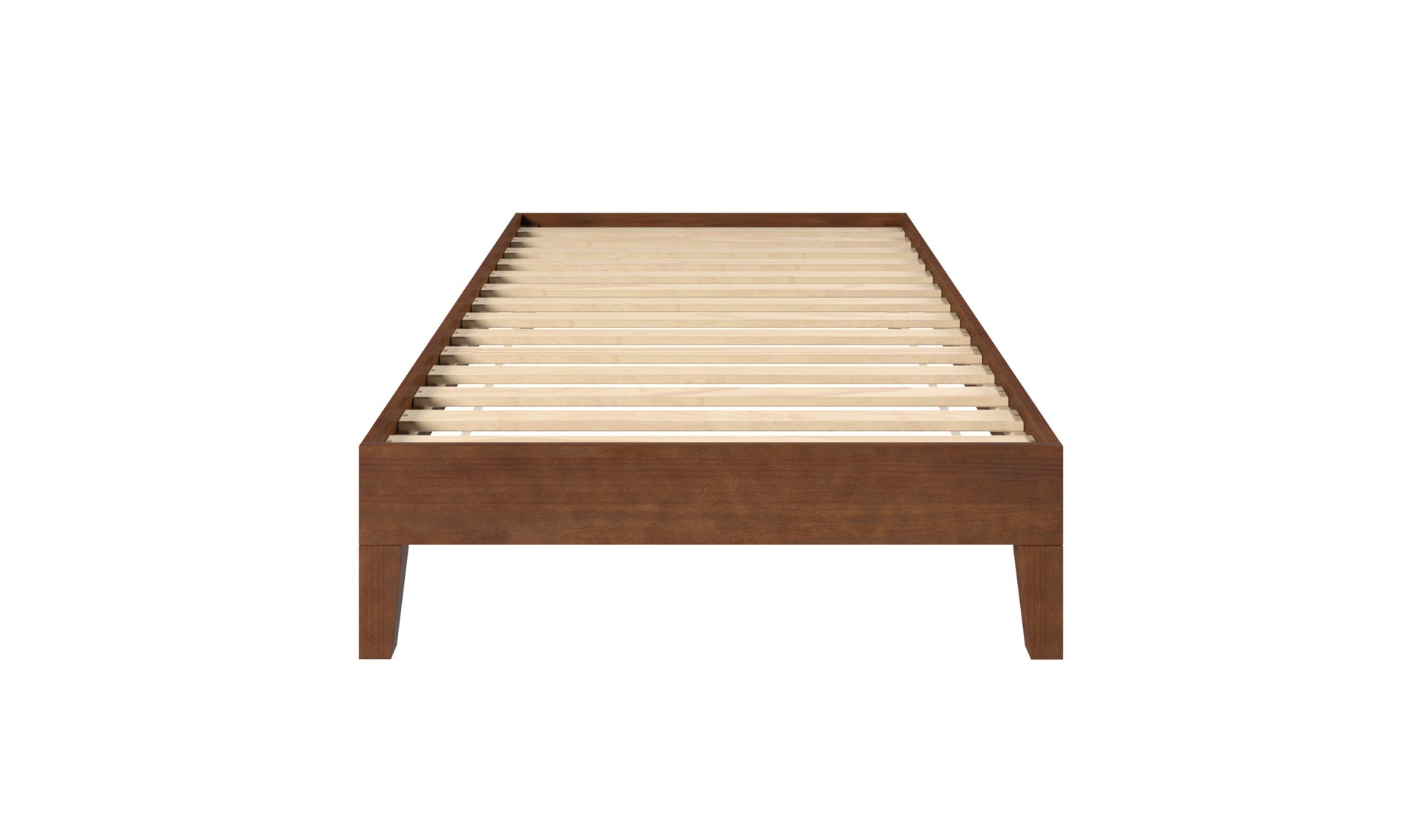Nix Twin Platform Bed Natural Twin Dark Brown Wood