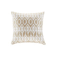 Embroidered Cotton Oblong Decorative Pillow Taupe 12X20