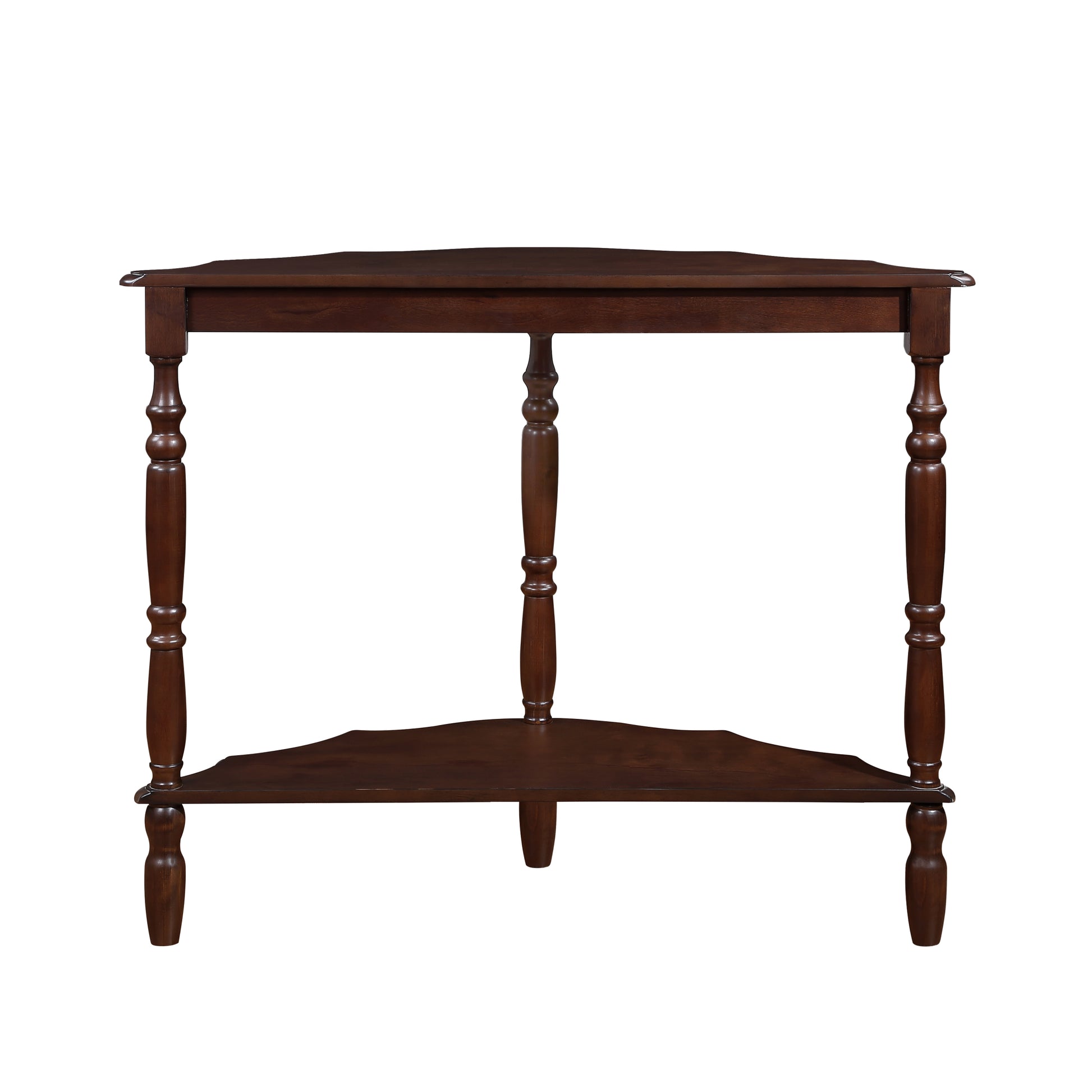 42'' Retro Circular Curved Half Moon Console Table With Cloud Design Top And Open Shelf Solid Wood Frame And Legs, Light Espresso Light Espresso Retro Pine