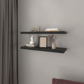 Floating Shelf Dallas, Living Room, Black Black Particle Board Engineered Wood