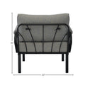 Grey And Black Patio Arm Chair With Loose Back Yes Grey Black Garden & Outdoor Modern Wood Fabric