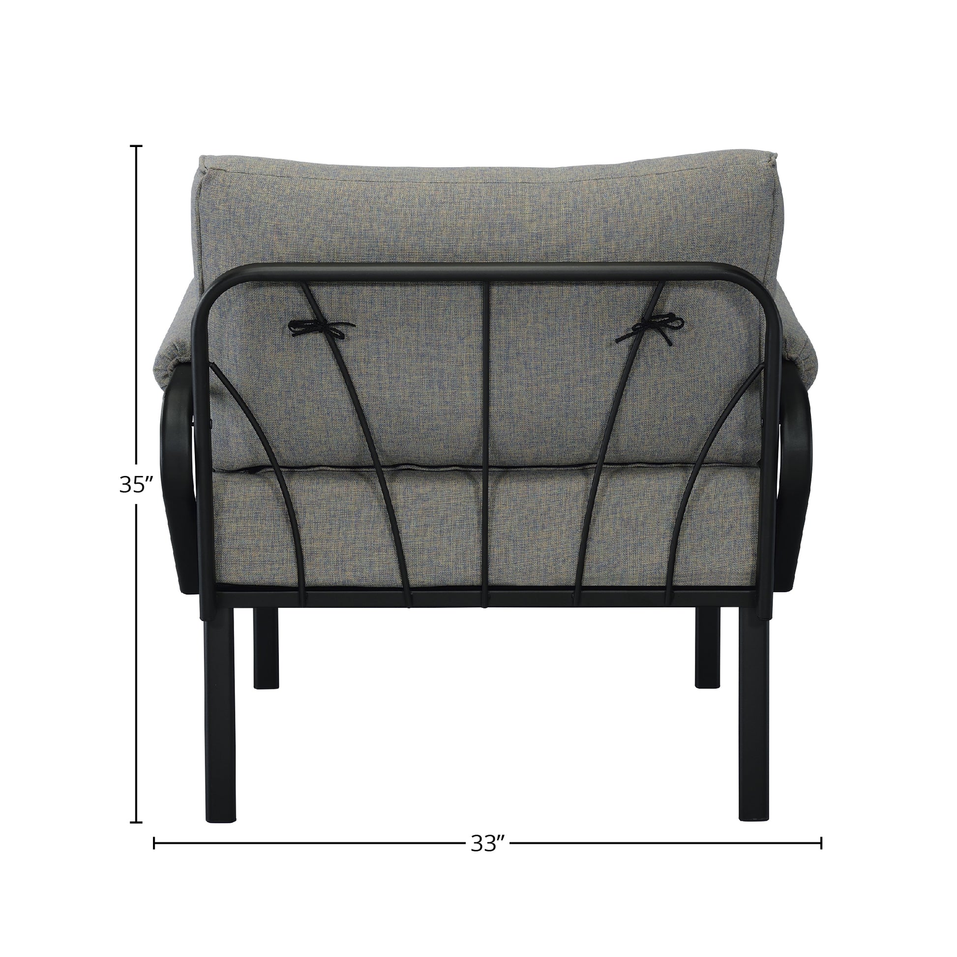 Grey And Black Patio Arm Chair With Loose Back Yes Grey Black Garden & Outdoor Modern Wood Fabric