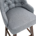 Coolmore Bar Stools Set Of 2 Counter Height Chairs With Footrest For Kitchen, Dining Room And 360 Degree Solid Wood Legs Swivel Bar Stools Set Of 2 Gray Linen Gray Foam Linen