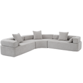 Arrived Oversized Combination Sofa,Curved Sofa,Upholstered 4 Seater Couch For Living Room, Modern Modular 3 Piece Free Combination, Semicircular Modular Sofaboucle, Gray Gray Polyester Primary Living Space Soft Tight Back Modern Square Arms Foam