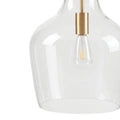 Bell Shaped Glass Pendant Gold Clear Dia.13
