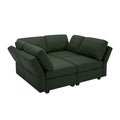 4 Seat Sofa Bed Upholstered Sofa Sleeper, Space Saving Sof Bed2 Seat Sofa With Storage Space Under Seatsall Arms And Backs Adjustabled For Ultimate Comfort Seating Green Green Polyester 4 Seat