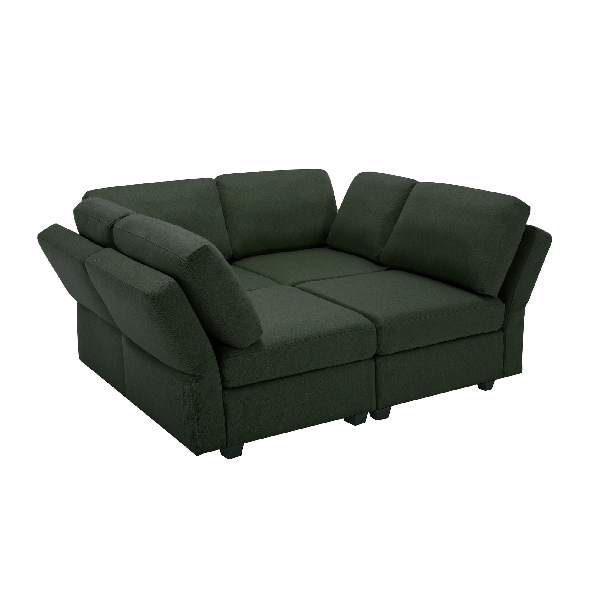 4 Seat Sofa Bed Upholstered Sofa Sleeper, Space Saving Sof Bed2 Seat Sofa With Storage Space Under Seatsall Arms And Backs Adjustabled For Ultimate Comfort Seating Green Green Polyester 4 Seat