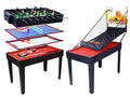 5 In 1 Multi Game Table Billiards, Push Hockey, Foosball, Ping Pong, And Basketball Black Red Black Mdf Steel