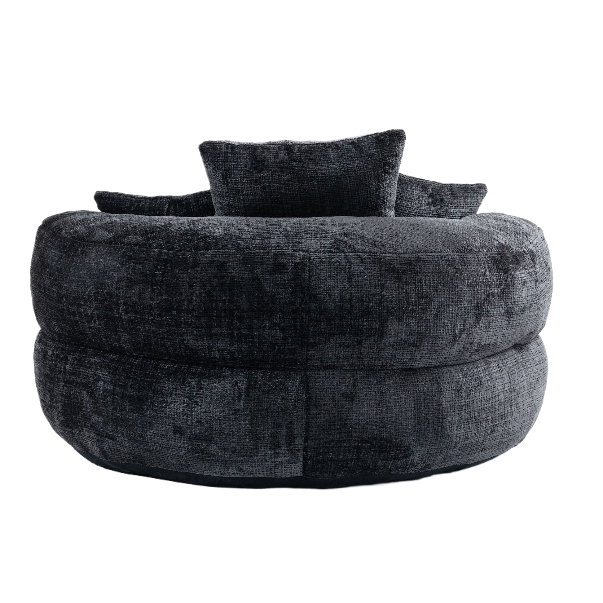 Coolmore Lazy Sofa Durable Comfort Lounger High Back Bean Bag Chair Couch With Three Pillows For Adults And Kids, Indoor & Outdoor, Single Gaming Sofa Chair For Bedroom,Office Black Chenille Black Foam Chenille 1 Seat