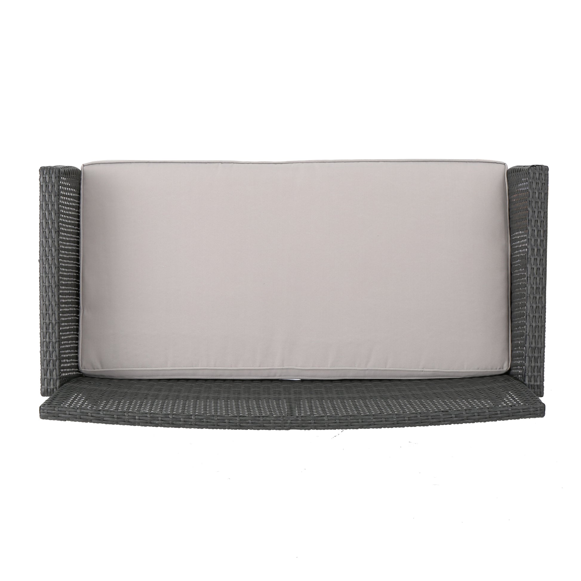 St Lucia 4Pc Sofa Set Grey Pe Rattan Iron Waterproof Fabric