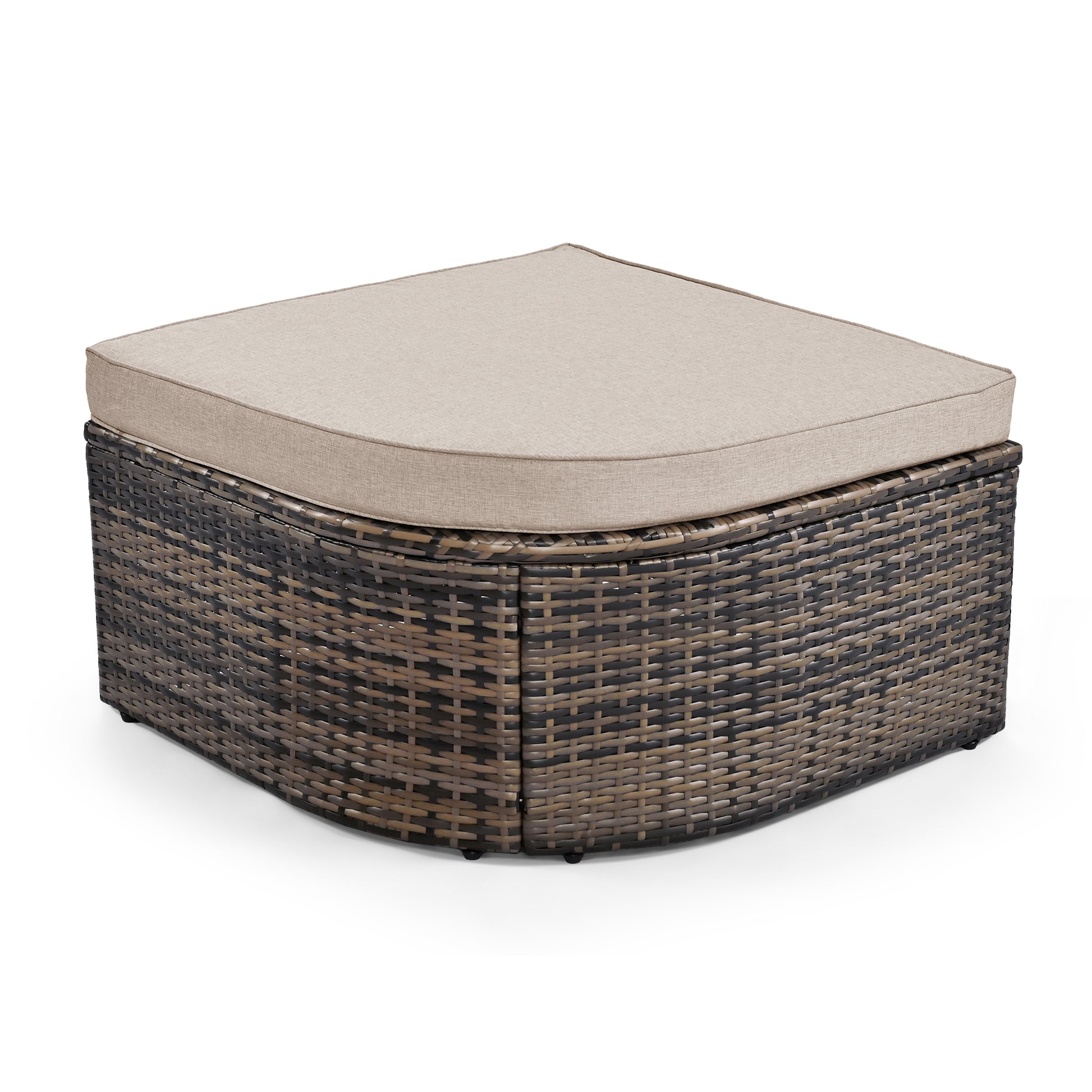 8 Piece Outdoor Wicker Sofa Set, Rattan Sofa Lounger, With Colorful Pillows, Conversation Sofa, For Patio, Garden, Deck, Brown Wicker, Beige Cushion Yes Brown Garden & Outdoor Complete Patio Sets Foam Wicker