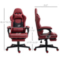 Vinsetto Racing Gaming Chair Diamond Pu Leather Office Gamer Chair High Back Swivel Recliner With Footrest, Lumbar Support, Adjustable Height, Red Red Pu