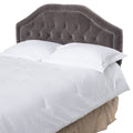 Upholstered Headboard, Diamond Tufted Design, Arched Structure, Easy Assembly, Grey Grey Fabric