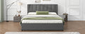 King Size Upholstery Platform Bed With Storage Headboard, 2 Drawers And Trundle, Gray King Gray Upholstered