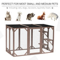 Pawhut Outdoor Cat House, Catio Wooden Feral Cat Shelter, Cat Cage With Platforms, Large Enter Door, Weather Protection Asphalt Roof, 71