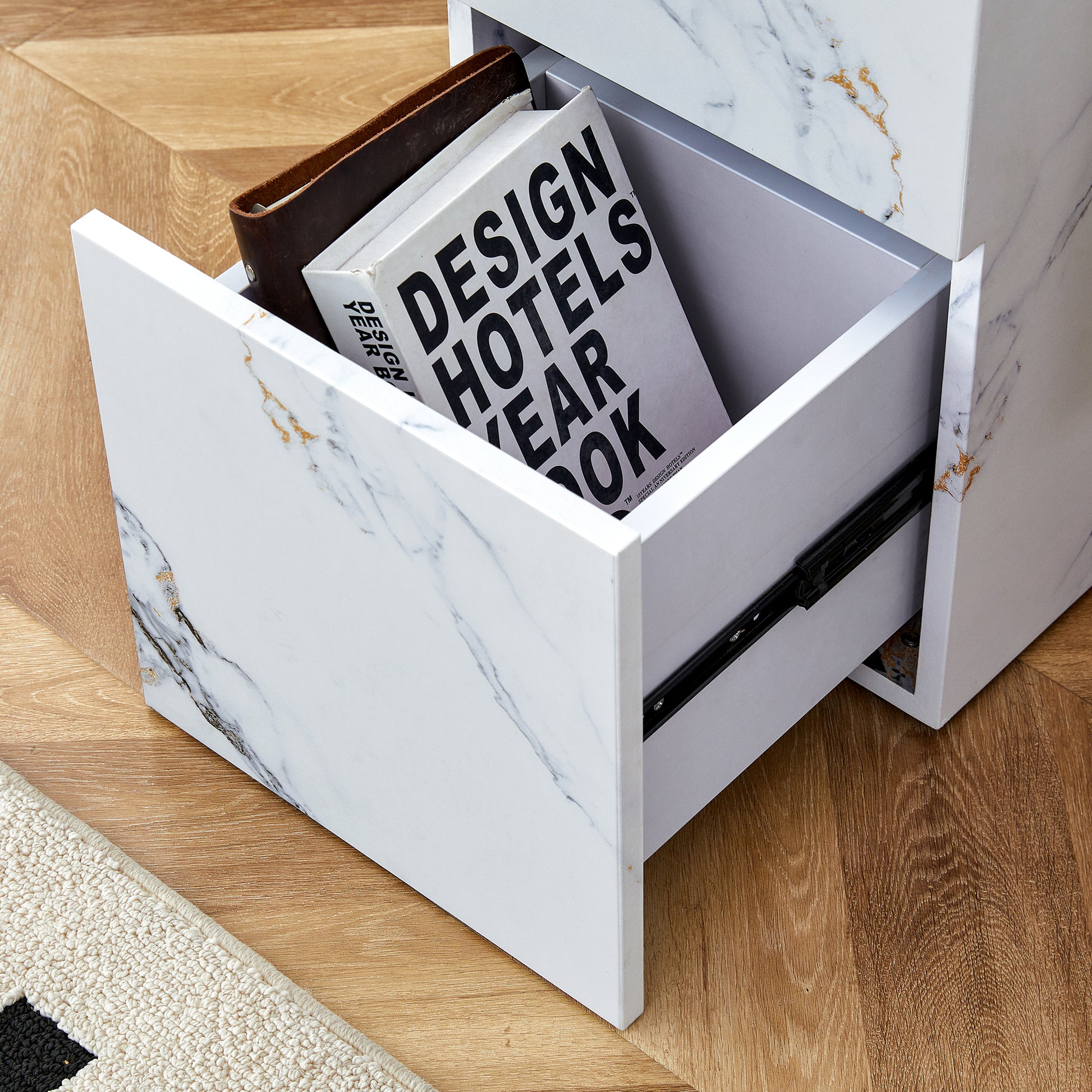 Compact Mdf Coffee Table: 11.81X11.81X19.69 Inches, Stylish Texture Design White Mdf