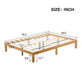 Queen Size Wood Platform Bed Frame,No Box Spring Needed,Strong Wood Slat Support, Easy Assembly Queen Brown White Rubber Wood