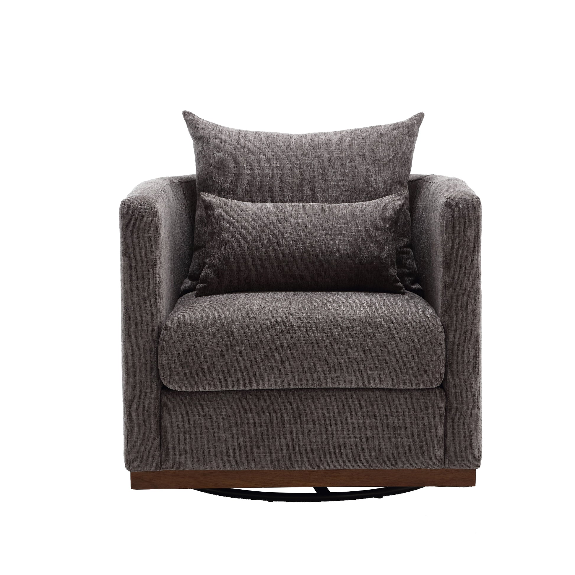 Coolmore Swivel Barrel Chair, Comfy Round Accent Sofa Chair For Living Room, 360 Degree Swivel Barrel Club Chair, Leisure Arm Chair For Nursery, Hotel, Bedroom, Office, Lounge Dark Gray Chenille Dark Gray Primary Living Space Foam Chenille