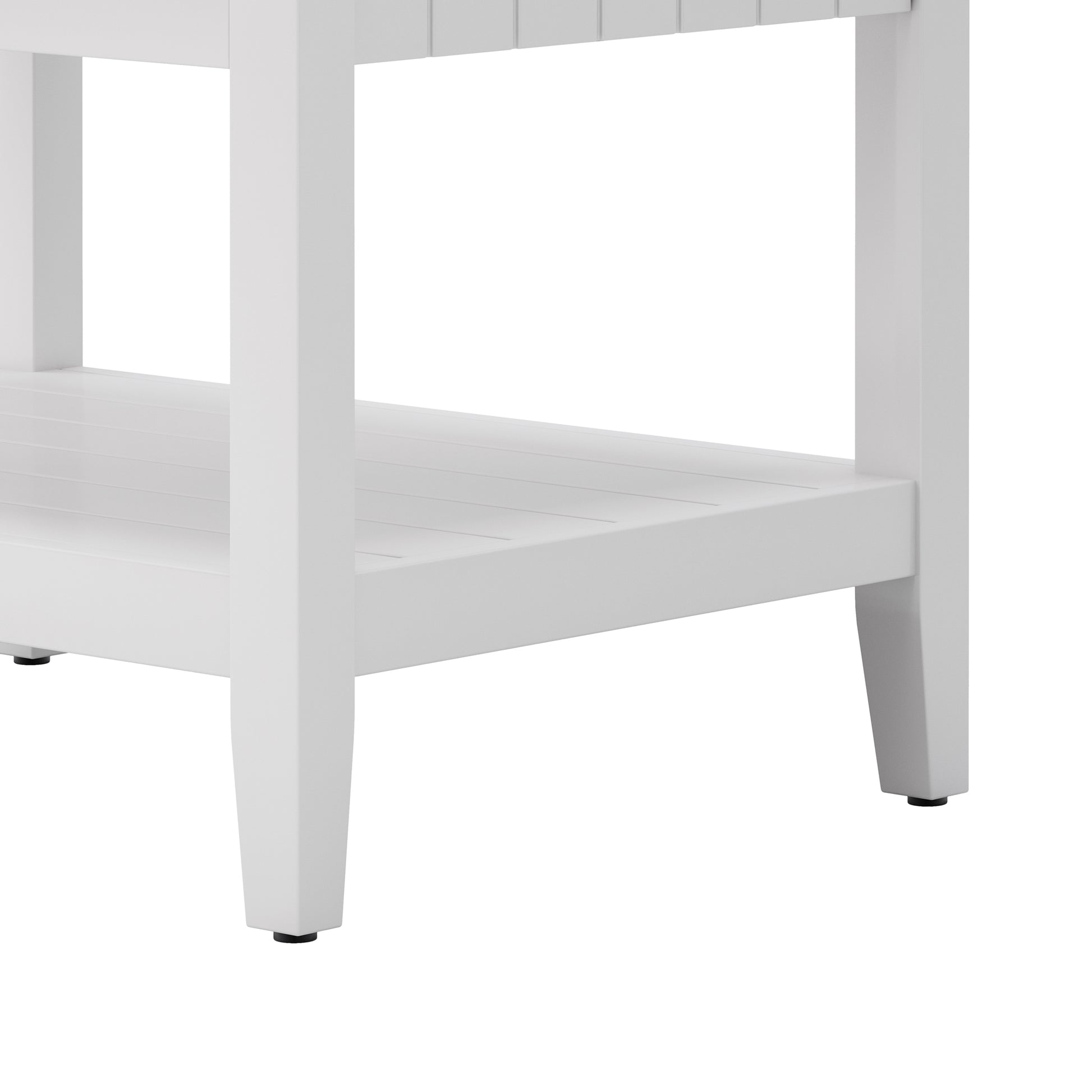 24" White Modern Sleek Bathroom Vanity Elegant Ceramic Sink With Solid Wood Frame Open Style Shelf White Solid Wood