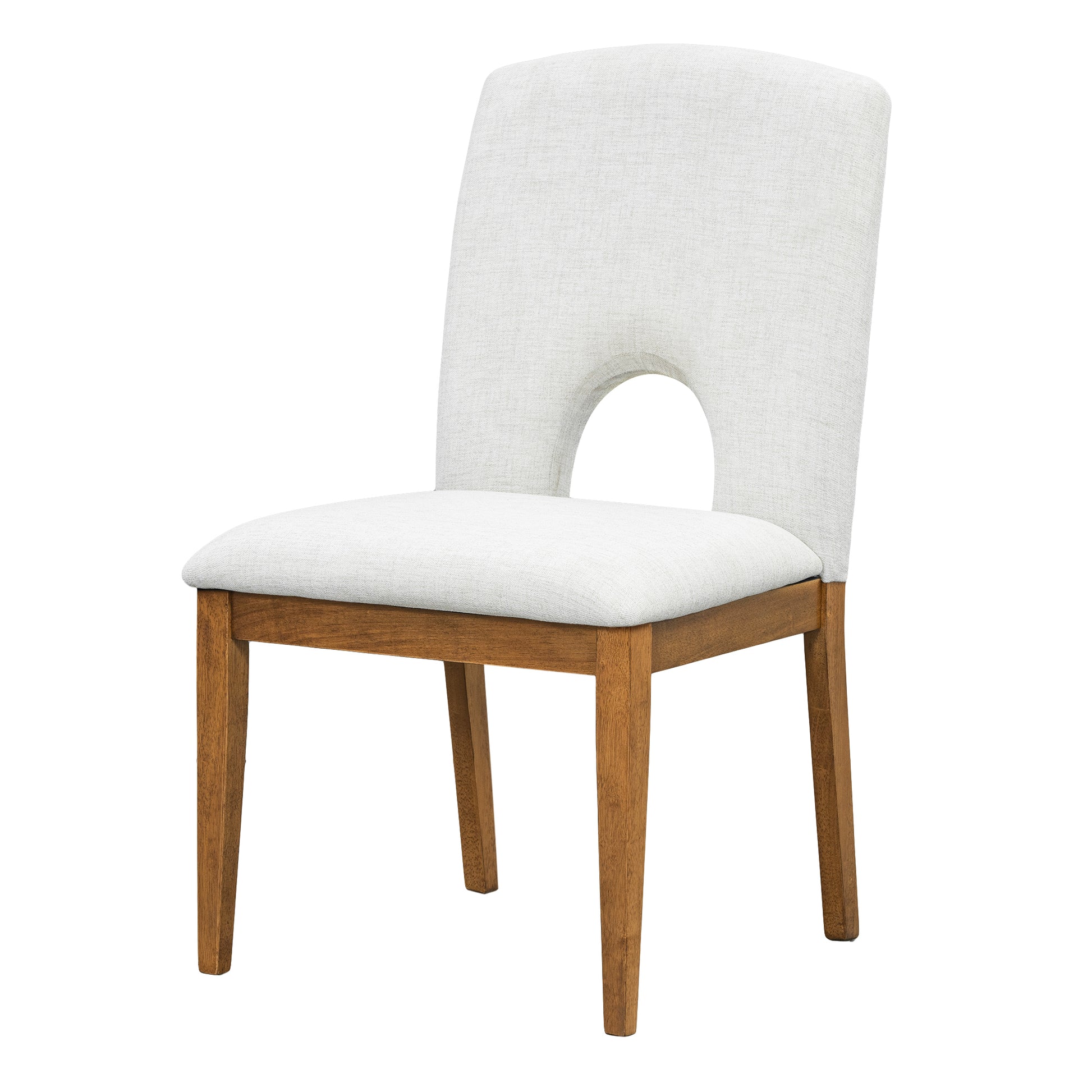 Modern 5 Piece Extendable Round Dining Table Set With 16.2Inch Removable Leaf For Small Places, Walnut Beige Wood Dining Room Solid Wood Rubberwood Round Dining Table With Chair Upholstered Chair Wood Walnut Seats 4 Removable Leaf Contemporary Round