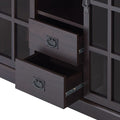 Espresso 2 Door Server With 2 Drawers Espresso Dining Room Contemporary Adjustabel Shelves Wood Glass