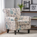 Jasmine Club Chair White Blue Fabric